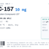 BPC-157 10mg vial label artwork — research-use-only designation and batch data zone