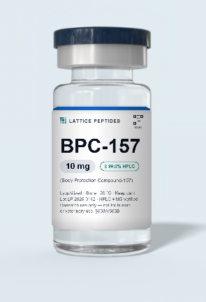 BPC-157 research peptide vial with lot-verified label — Lattice Peptides