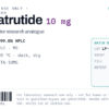 Retatrutide 10mg vial label artwork — research-use-only designation and batch data zone