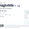 Semaglutide 5mg vial label artwork — research-use-only designation and batch data zone