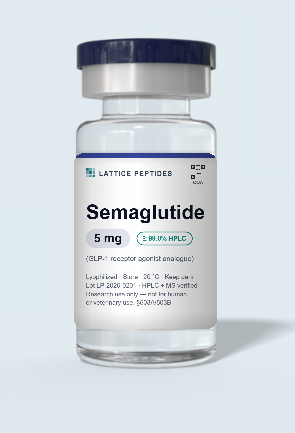 Semaglutide research peptide vial with lot-verified label — Lattice Peptides