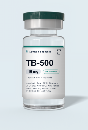 TB-500 research peptide vial with lot-verified label — Lattice Peptides