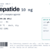Tirzepatide 10mg vial label artwork — research-use-only designation and batch data zone